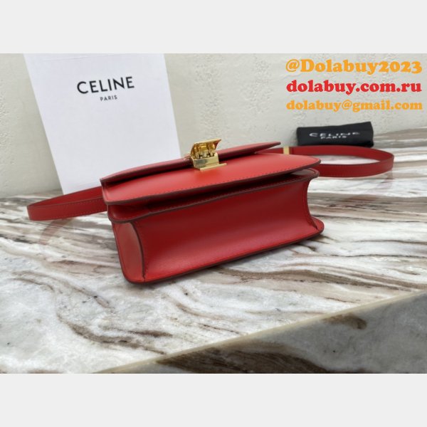 Celine Replicas Teen Classic Box Red Bag