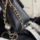 CC Replica Pearl CF Classic Flap 18cm Black/White Bags