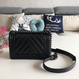 Luxury CC V Le Boy Replica 7 Star Black Bags lambskin 20cm