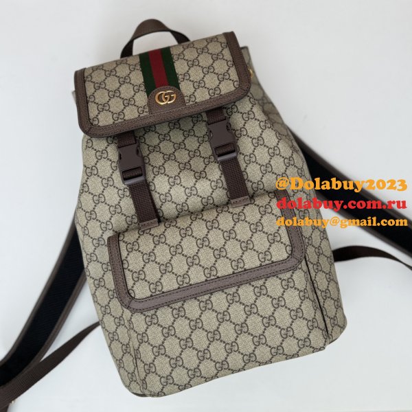 Men Gucci 792114 Ophidia Small GG Backpack Ebony Supreme Copy Bag