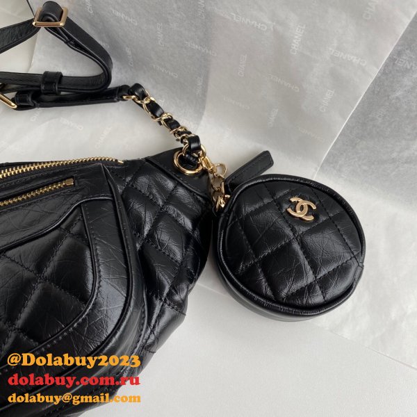 Buy Online CC AAA+ Calfskin Waist AS1077 Black Bag