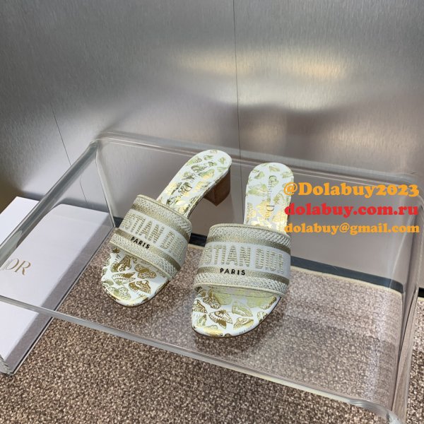 High Quality Dior Dway Heeled Slides Replica Shoes