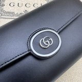 Petite GG Continental Wallet 762167 Black Gucci Knock Off Bag