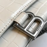 Cheap Balenciaga White Hourglass Leather Top Handle Bag