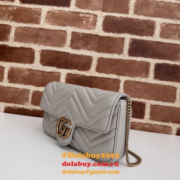 Designer Crossbody Gucci Copy 751526 GG Marmont Light-Grey Bag