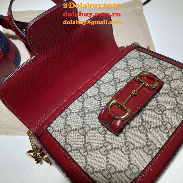 Luxury Gucci Horsebit 1955 Shoulder 658574 Red Bags for Women