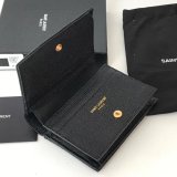 Fake YSL Saint Laurent Short MONOGRAM 459738 Black Wallet