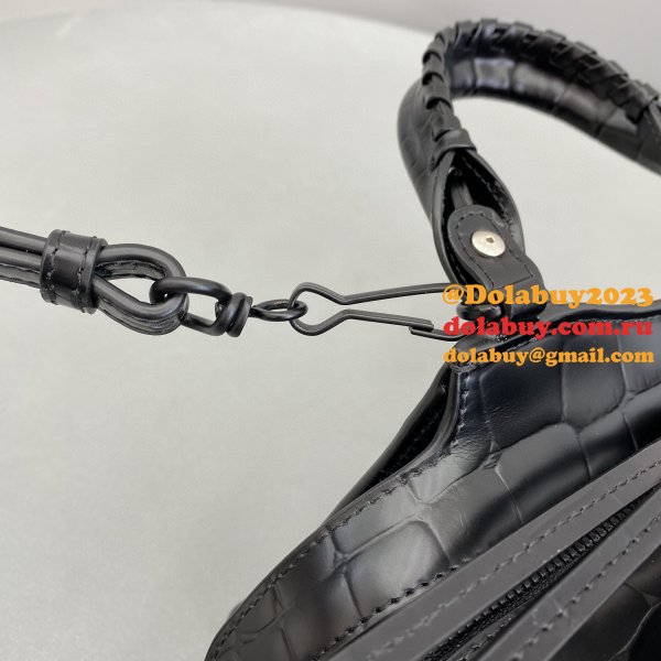 Top Quality Balenciaga cuag black crocodile bag