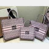 Luxury Miss Dior Allover 1:1 Mirror Book Tote pink