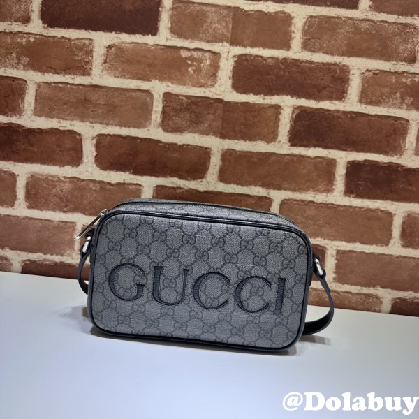 High Fashion Gucci 768391 Shoulder Grey and Black Replica Bag