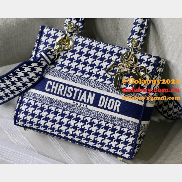 Wholesale Replica Dior Lady Dior Large Pink/Blue Bags