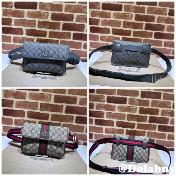 Ophidia GG Perfect Gucci 752597 Belt Ebony Supreme Replica Bag