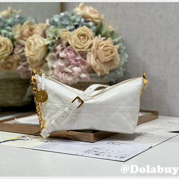 Top Quality CHRISTIAN DIOR PARIS DIORSTAR HOBO SHOULDER BAG white