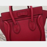 Celine Replica Red Luggage Nano Shopper 168243 Women's Leather