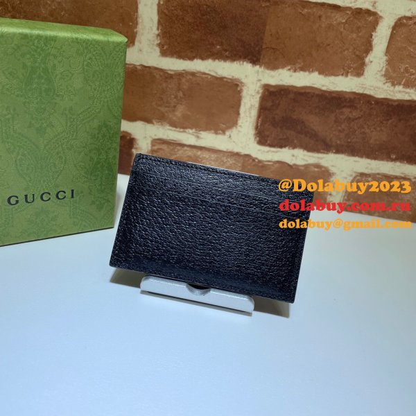 Gucci Best 657588 Replica GG Marmont card case in black leather