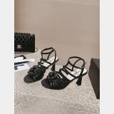 Designer Camellia Calfskin Open-toe Flip-flops Replica Shoes