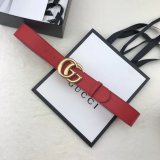 AAA+ Gucci Replica Leather Belt With Double G Red Buckle