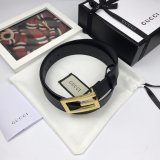 Luxury Gucci 35mm Buckle Black leather belt replica