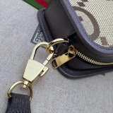 Gucci Perfect 696075 Copy Jumbo GG mini bag in camel and ebony GG canvas