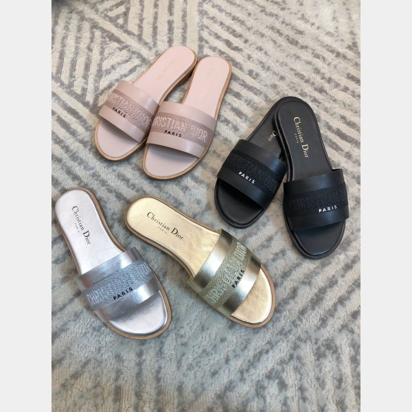 High Quality DIOR flat women slippers