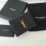 Fake YSL Saint Laurent Short MONOGRAM 459738 Black Wallet