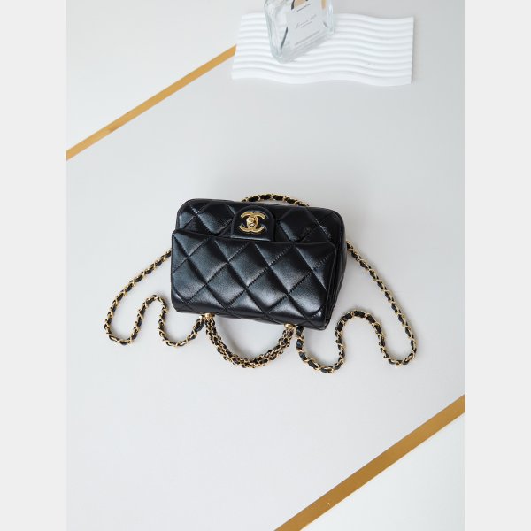 Replica Designer AS5032 Black Top Handle Inspired Mini Flap Bag