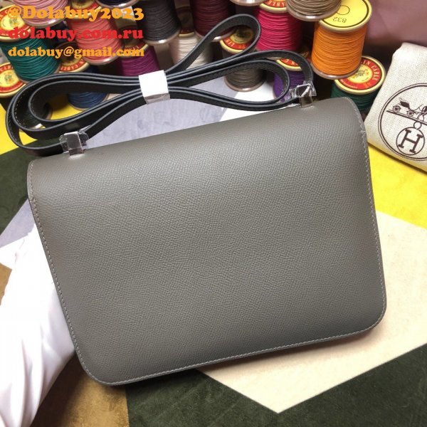 Hermes Constance Bag 23cm Epsom Leather Dark Grey