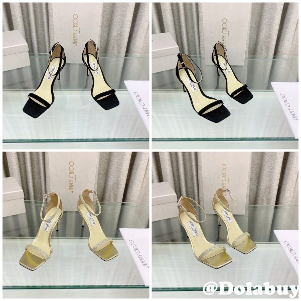 Replica Jimmy Choo Alva Suede Sandals 1:1 Mirror Heel 8.5 cm Shoes