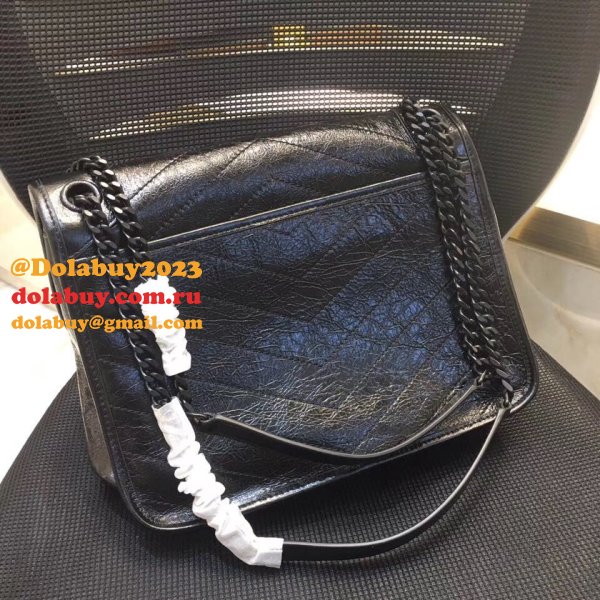 Buy Online YSL Nikki 28cm 498894 Stitch Flap Black Bag