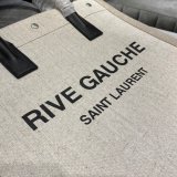 Replica YSl Designer Rive Gauche Shopping 631682 Bag In Linen and Cotton Handbags